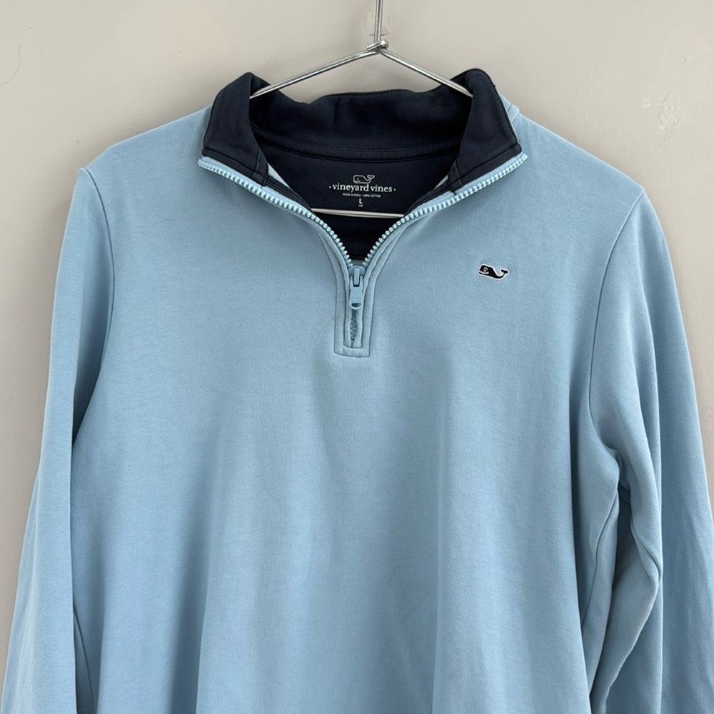 Vineyard Vines Light Blue Quarter-Zip Sweatshirt